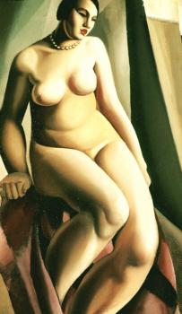 Tamara De Lempicka : Seated Nude